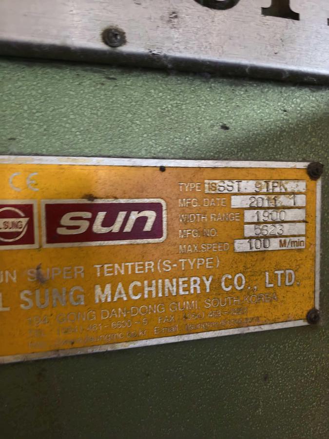 Used IL SUNG stenter for fabric