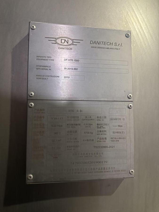 Used 2019 Danitech Dyeing Machine for fabric