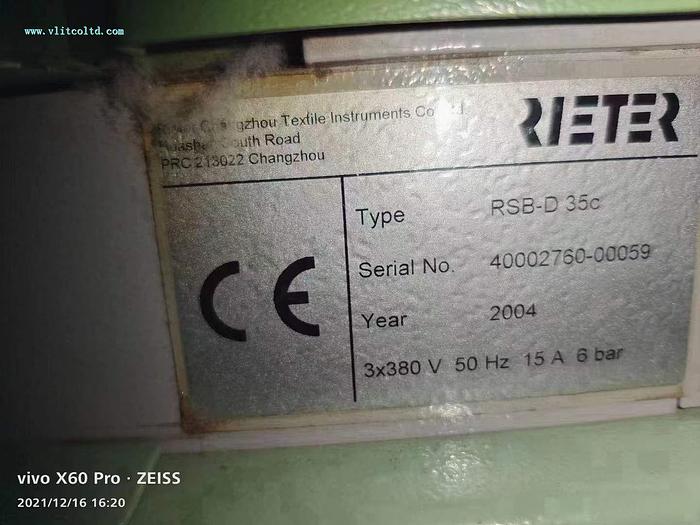 Used Rieter RSB-D35C draw frame for sale