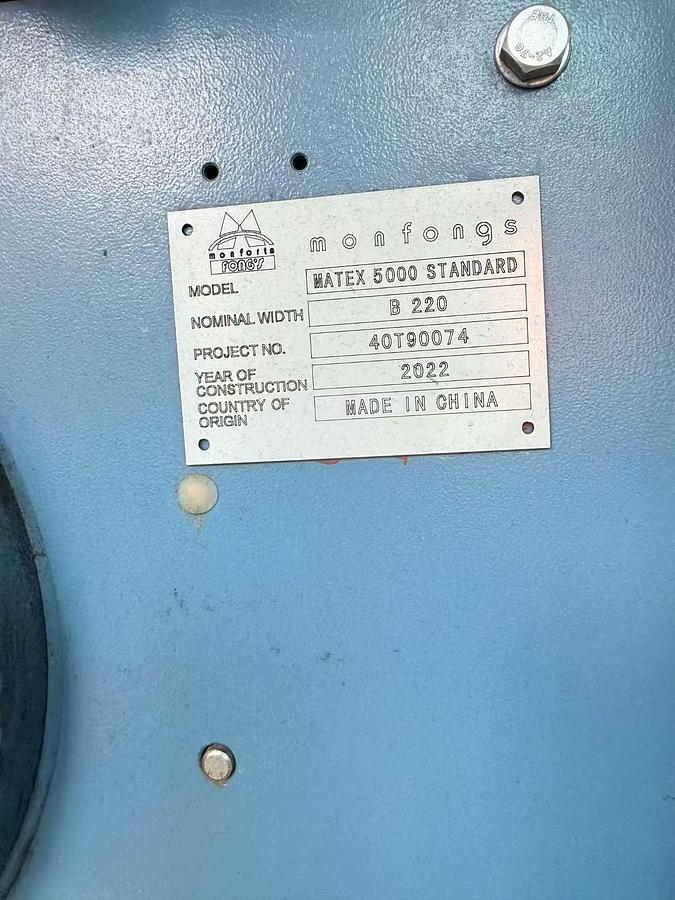 Used 2022 Monfongs stenter for fabric