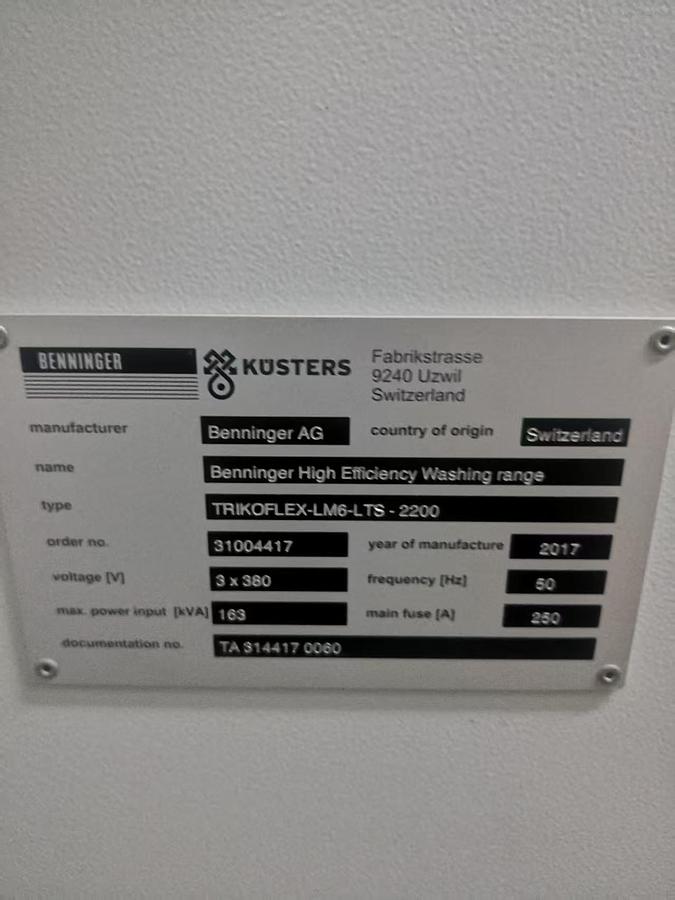 Used Benninger desizing and washing machine for fabric