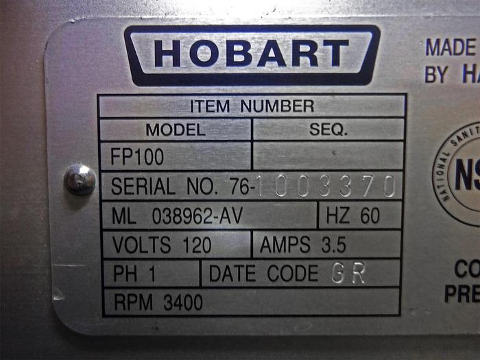 Used USED HOBART® FOOD CUTTER, MODEL FP100