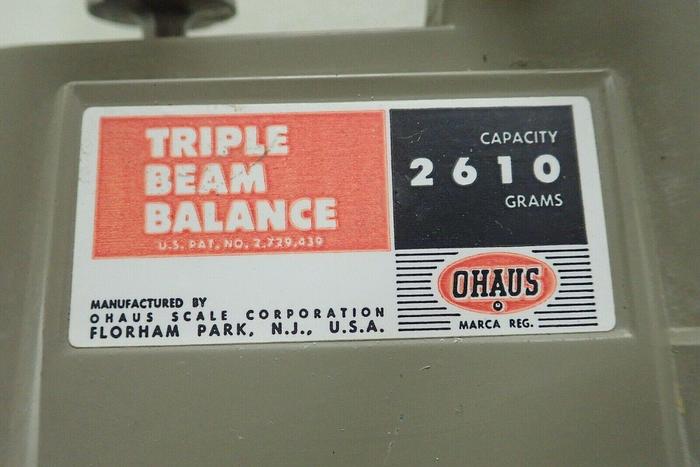 Used OHAUS 2610 g Triple Beam Balance Scale
