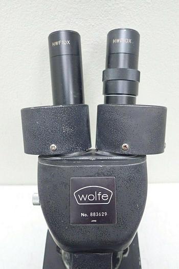 Used Wolfe Stereo Zoom Microscope with Dual Lights & 2 HWF 10X Eyepieces