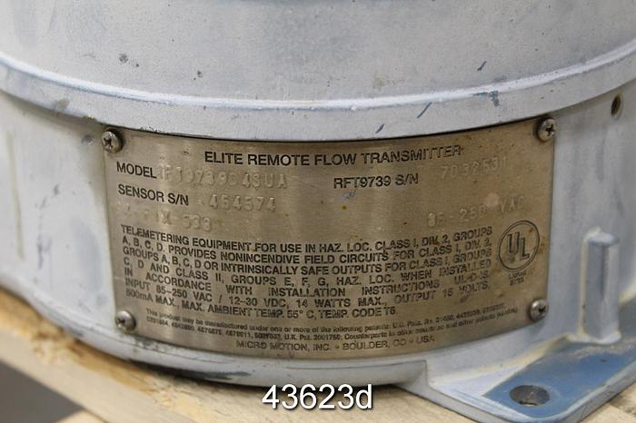 Used Micromotion RFT9739D4SUA Mass Flow Meter System #43623