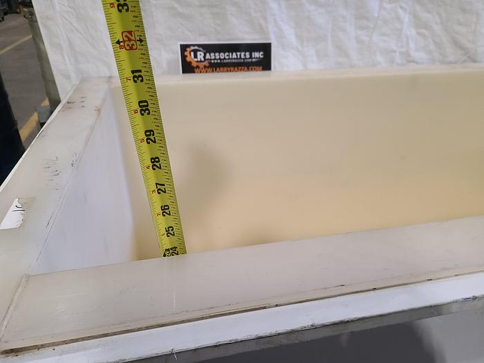 Used PVC Plastic Tank Double Wall with side and bottom support 70" x 28" x 29" D Hot Liquid