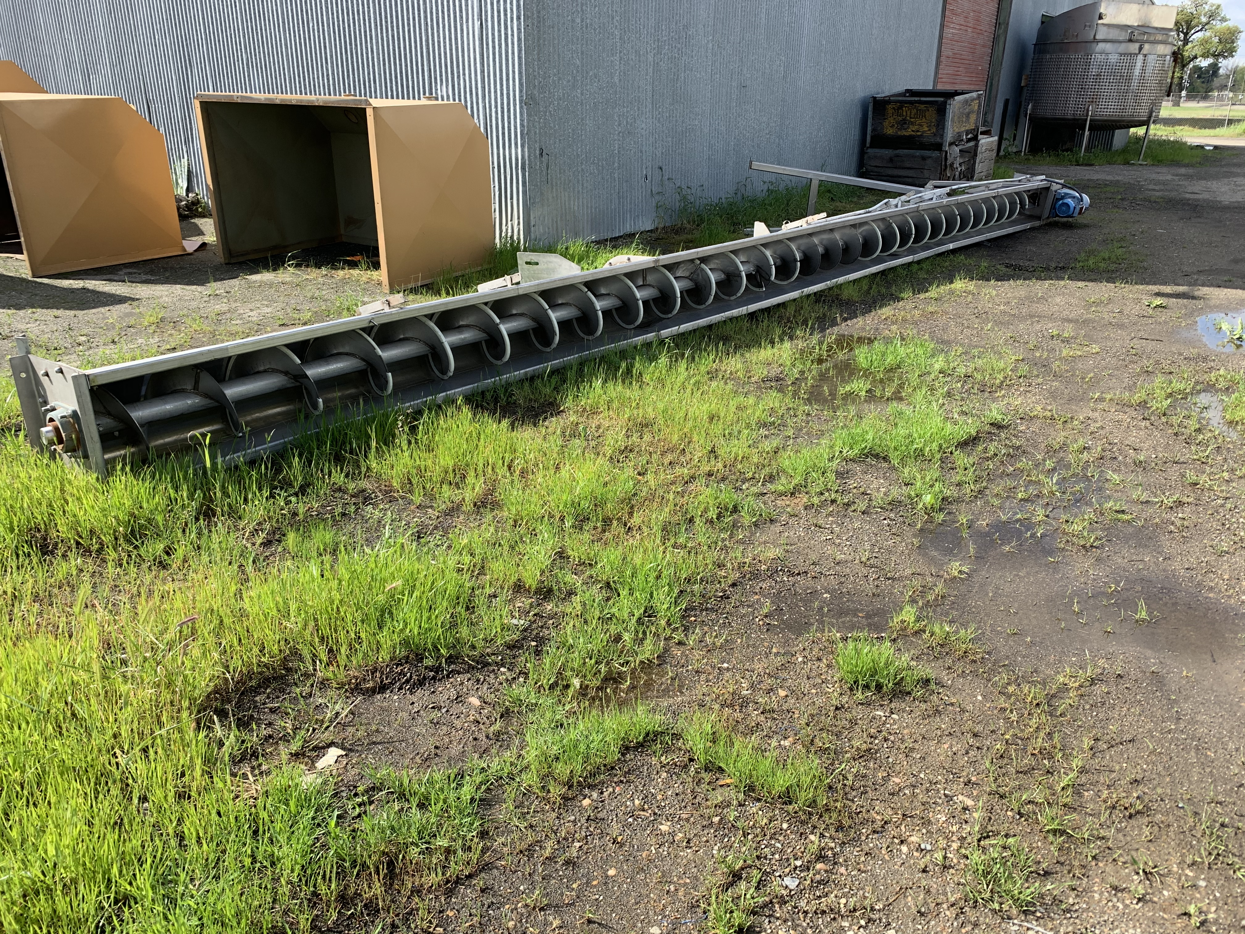 Stainless Steel Auger Screw Conveyor 34.5' Long x 15" Diameter