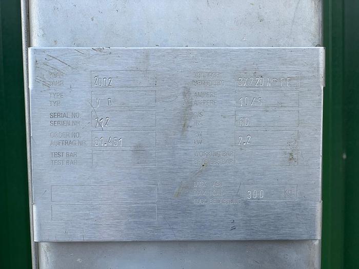 Used Kronen VB mobile tote bin lifter