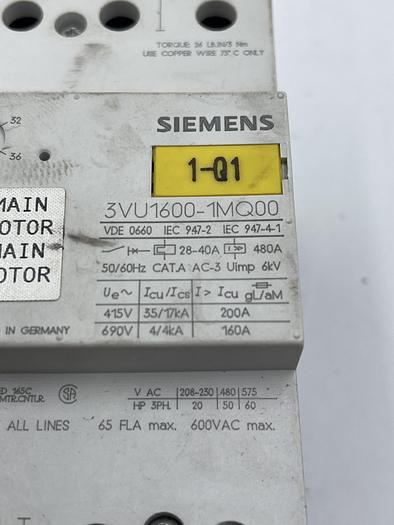 Used Siemens 3VU1600-1MQ00