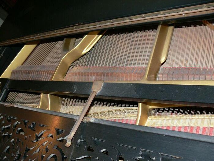 Used ANTIQUE EMERSON ELECTRIC PLAYER PIANO - BLACK SMALL GRAND W/ 38 QRS MUSIC ROLLS