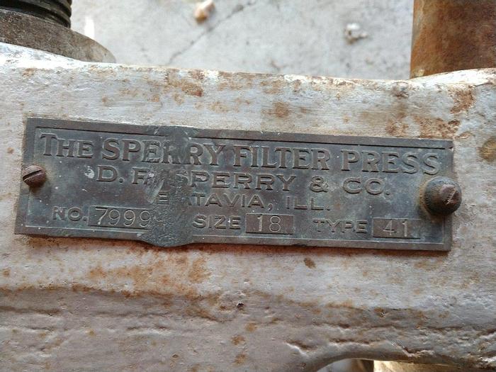 Used SIZE 18 SPERRY FILTER PRESS  (#9692)