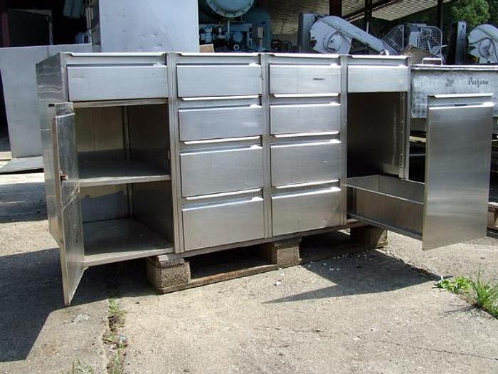 D'occasion Tables sur bases multi-sections - acier inoxydable