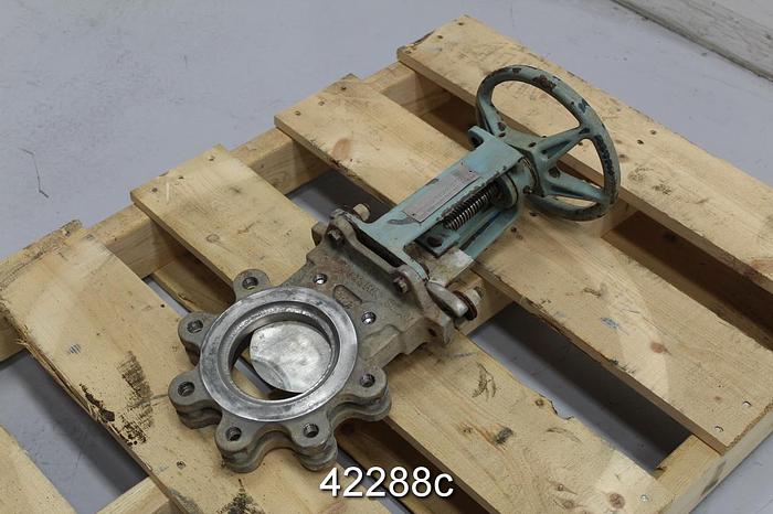 Used Dezurik 4" Hand Operated Knife Gate Valve #42288