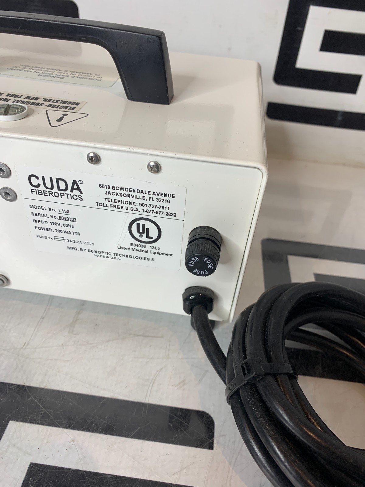Used Cuda I-150 Light Source Fiber Optic Halogen Illuminator Quartz ESI 150W Tested