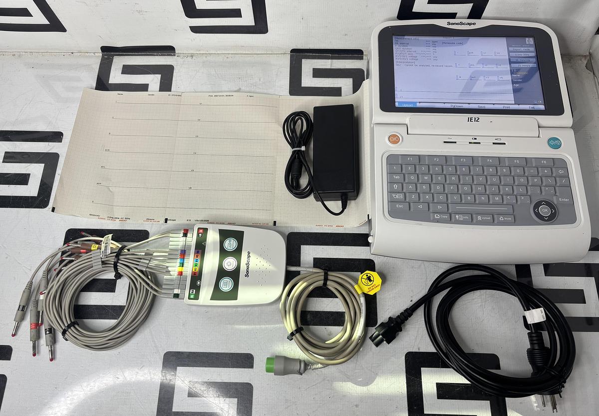 Used SonoScape IE12 Digital 12-channel ECG EKG w/ Leads IE-12 TESTED WARRANTY