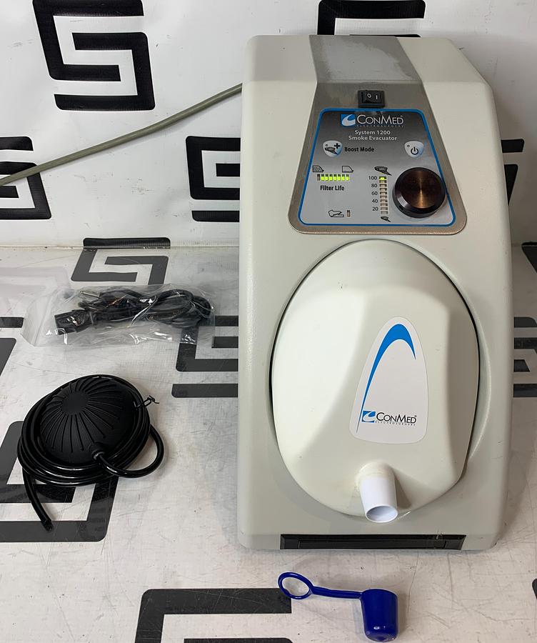 Used Conmed System 1200 Smoke Evacuator W/ Good Filter & Foot Pedal 60-8050-001 Linvatec