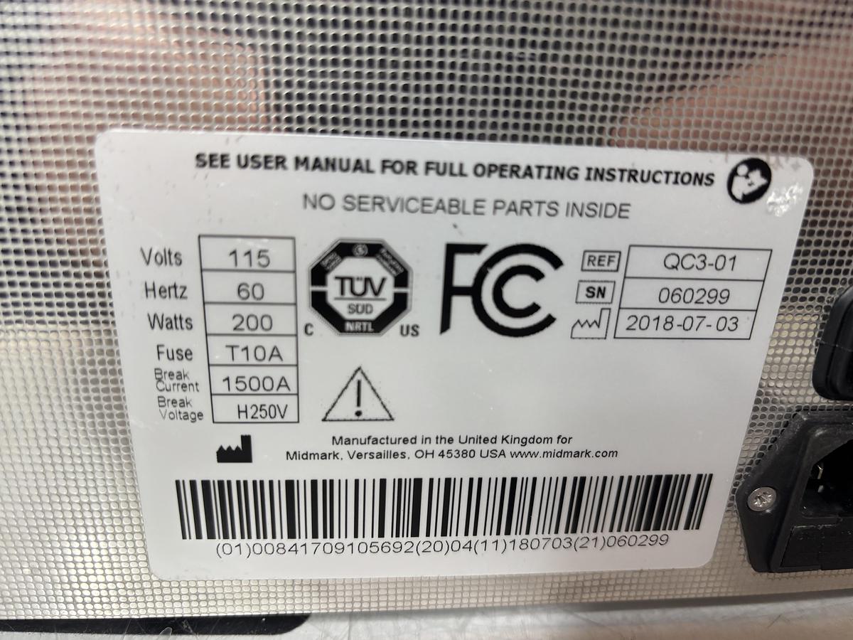 Used Midmark QuickClean QC3-01 Ultrasonic Cleaner & Dental Instrument Bath Large 3.3 Gallon Size