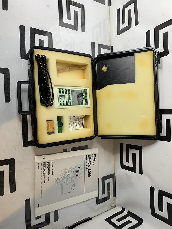 Used MSA MiniOX 3000 Oxygen Monitor W/ Cable NEW BATTERY P/N 710817 Ohio