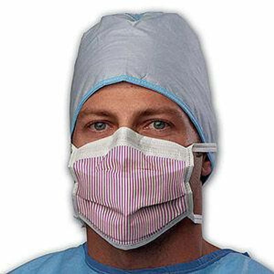 Used MEDLINE (Box of 500) NON27712 Surgical 3 Ply Face Masks w/ Ties Max X Fluid Resistant Protection Cellulose Anti-Fog Fog Free Pattern IIR