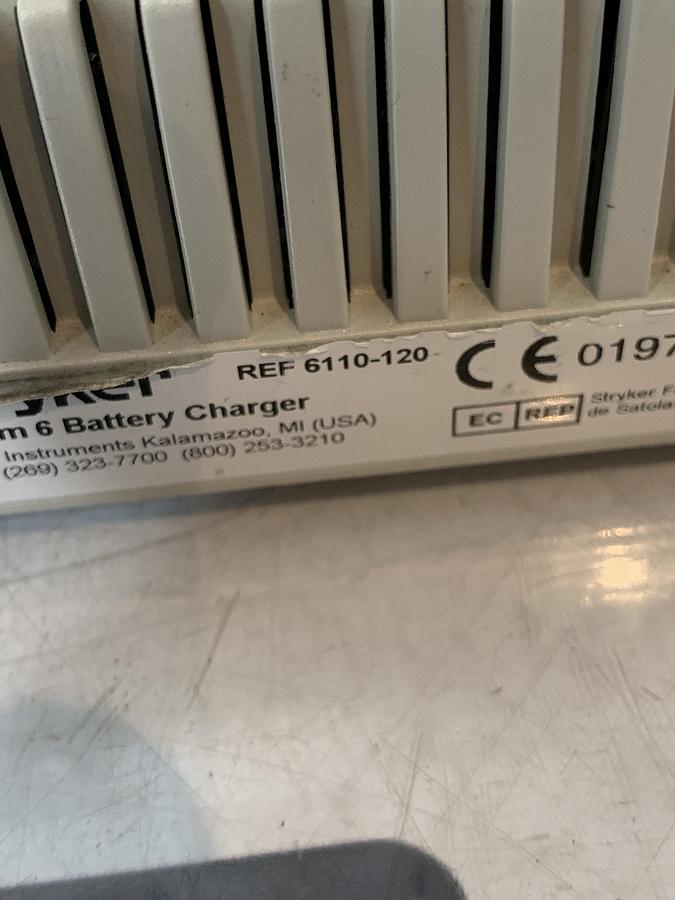 Used Stryker 6110-120 System 6 Battery Charger W/ 4 Charging Bays TESTED WARRANTY