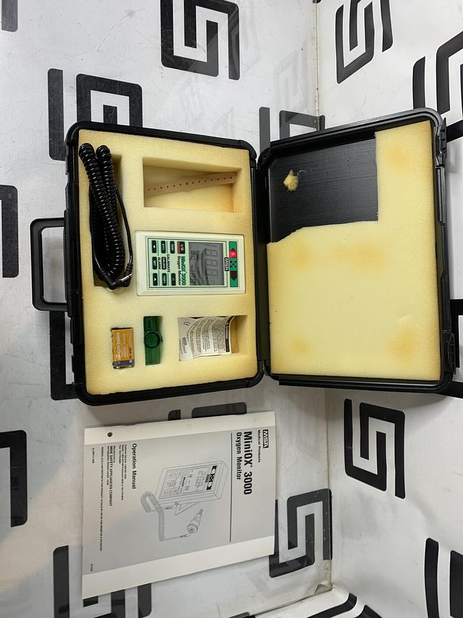 Used MSA MiniOX 3000 Oxygen Monitor W/ Cable NEW BATTERY P/N 710817 Ohio