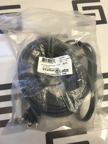 Stellar Labs 24-9395 50' Composite S-Video + Audio SLV Series Cable 50ft.