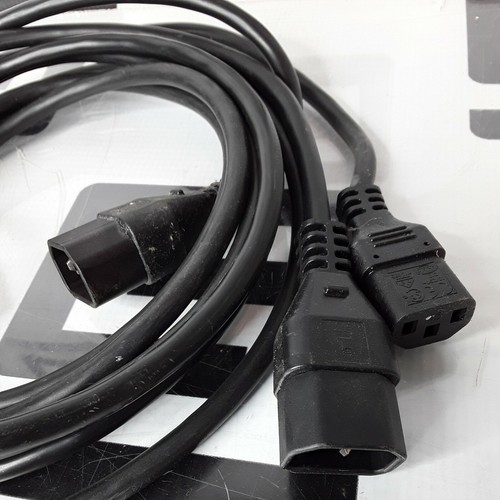 Used Lot of 3 Pack C20 to C13 Extension Power Cord 10A/250V 18 AWG IEC 60320 5 FT 5FT