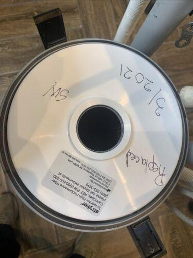 Used Cast Vacuum  Mobile Stand   W/ RECENTLY REPLACED FILTER