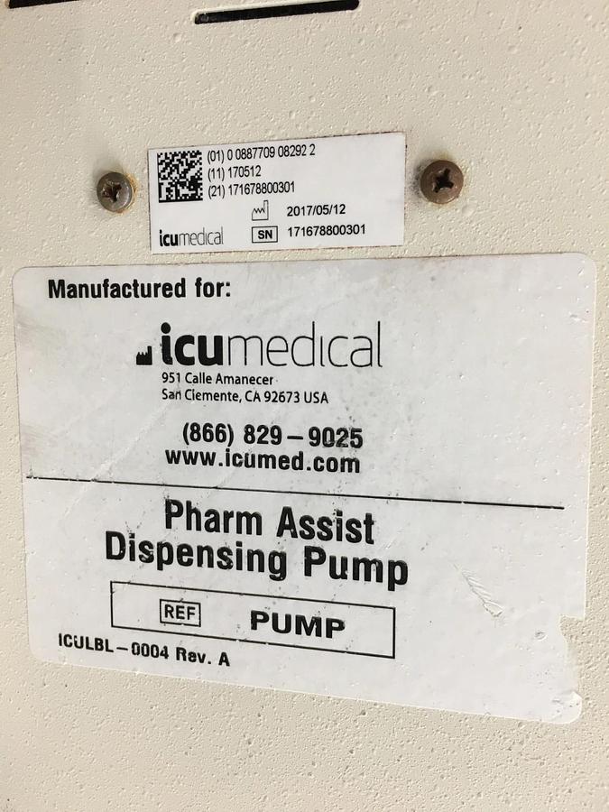 Used Pharm-Assist Dispensing Pump ICU Medical Pharm Assist Pharmacy System
