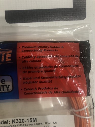 TRIPP LITE N320-15M 15M DUPLEX MMF CABLE LC/LC FIBER PATCH 49' Tripplite 50