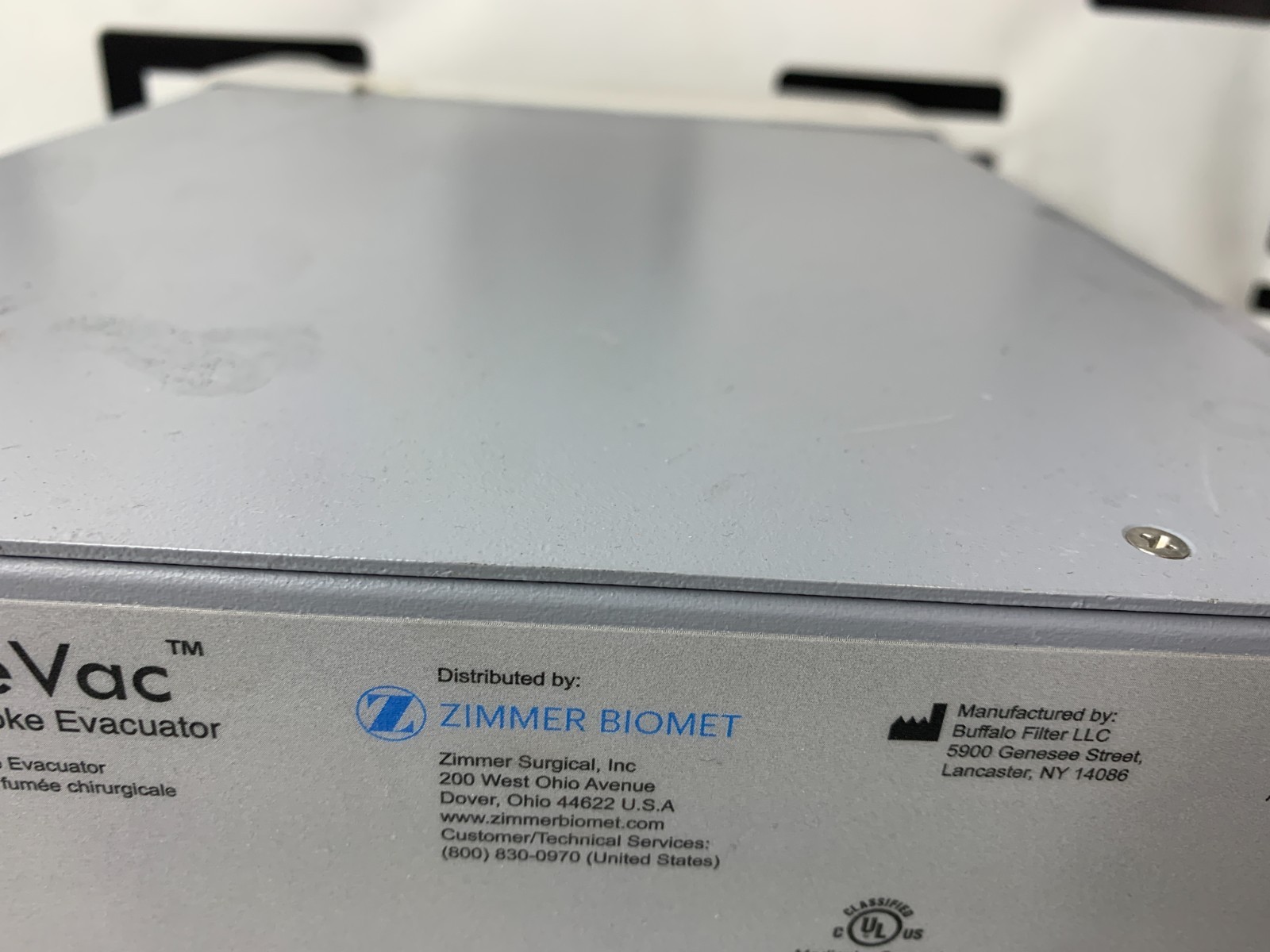 Used ZIMMER AEVV120 PLUMEVAC BUFFALO FILTER SMOKE EVACUATOR FILTRATION SYSTEM