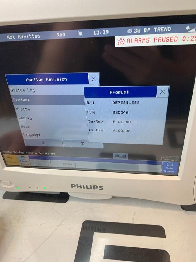 Used PHILIPS HEALTHCARE IntelliVue MP50 - M8004A Neonatal