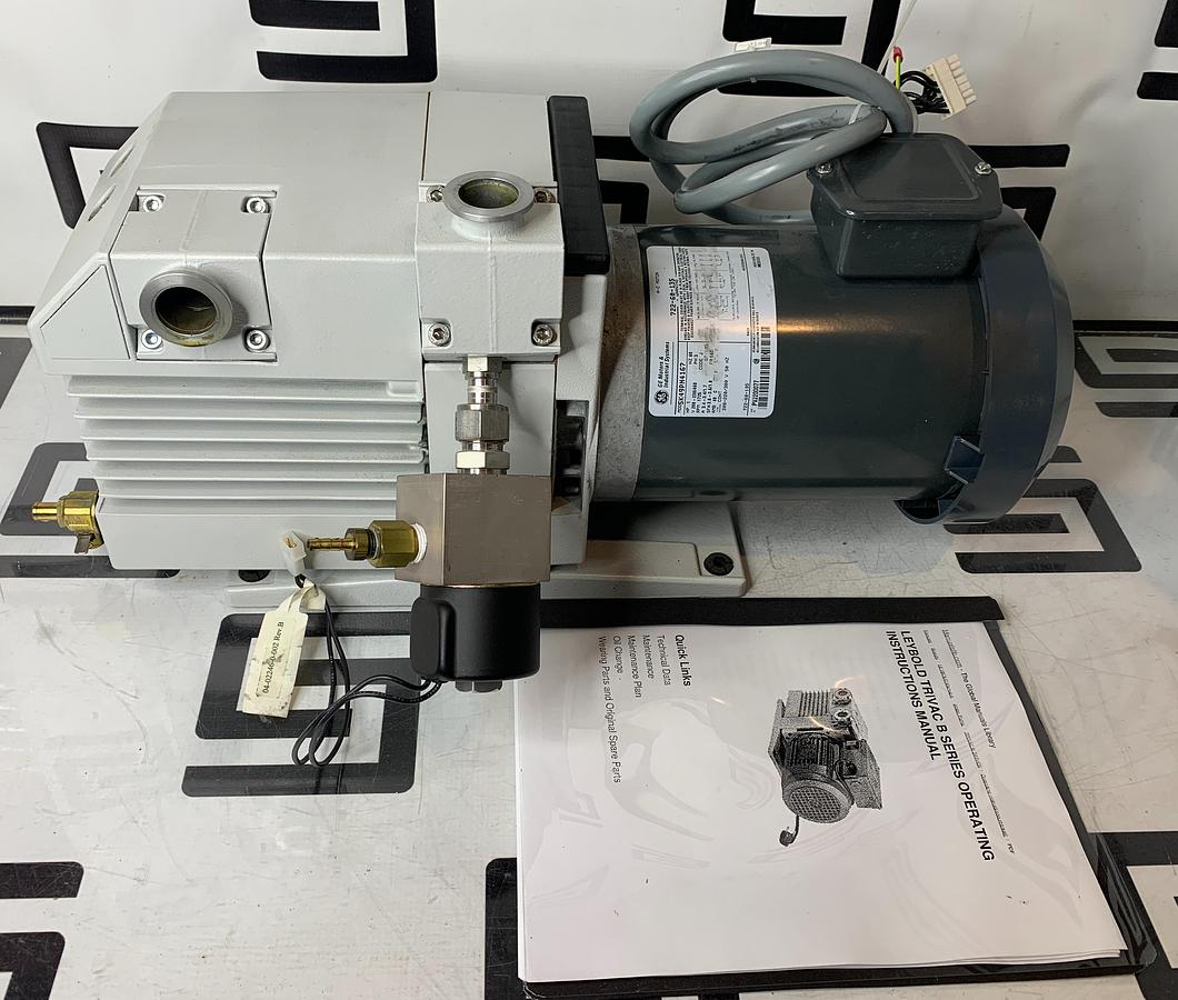 Used TRIVAC D16B Leybold Rotary Vane Vacuum Pump 208-230/460 D1 6B & Manual