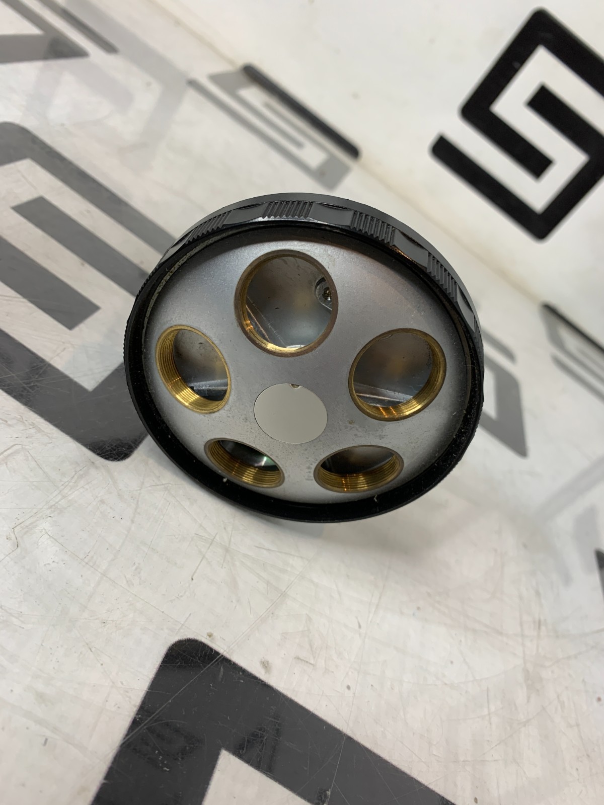 Used Nikon Diaphot Inverted Microscope Turret 5 Place Nosepiece Objective Nosecone