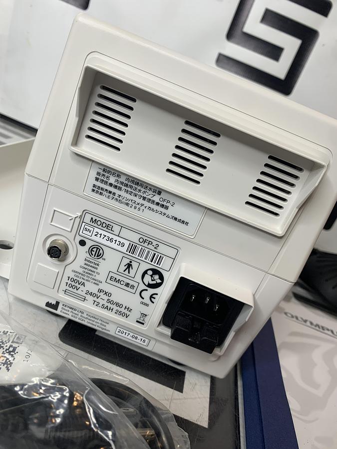 Used Olympus OFP-2 Endoscopic Flushing Pump Irrigation W/ Footswitch, Bottle & Manual TESTED