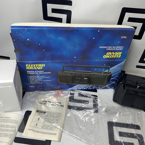 NEW Electro Brand 7403 Stereo AM FM Radio Cassette Recorder AC/DC Battery NIB