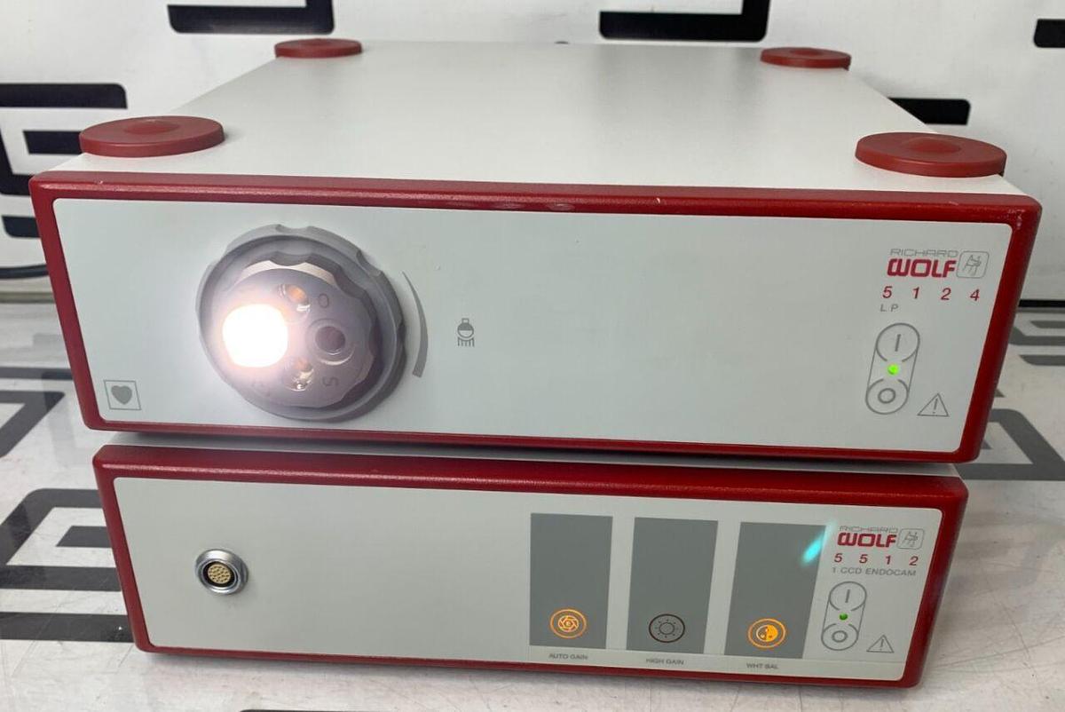 Used R. WOLF 5512 Video Processor 1 CCD Endocam & 5124 LP Light Source