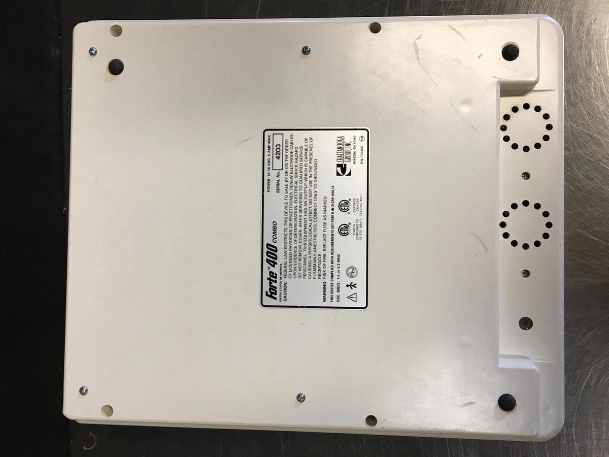 Used Chattanooga FORTE 400 Combo Therapy System. No Leads or Power Supply.