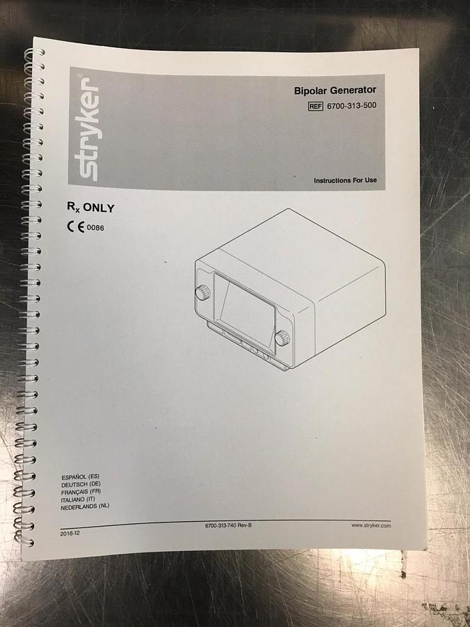 Used Stryker 6700-313-500 Malis Generator  w Footswitch & Accessories and Manual