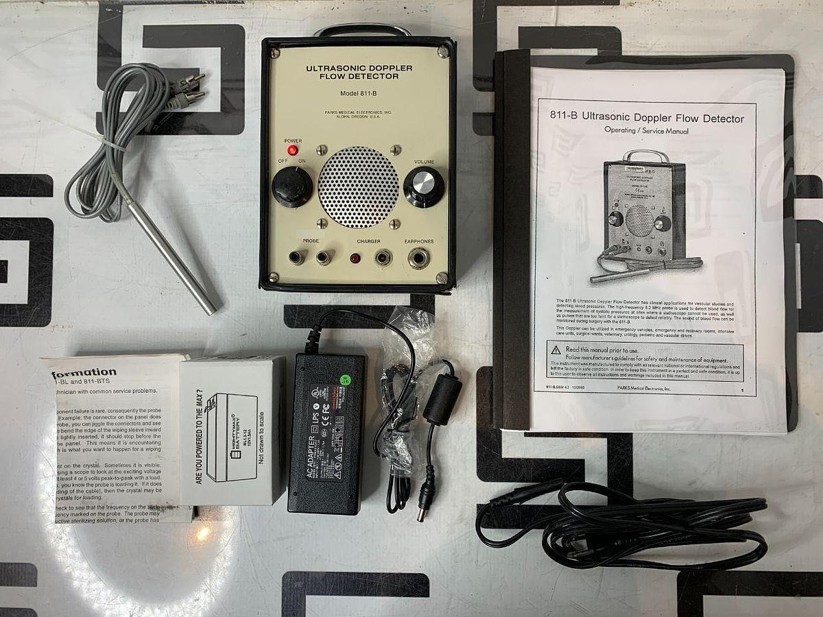 Used PARKS 811-B Doppler Flow Detector Model Probe Ultrasonic 811B NEW BATTERY Fetal Doppler