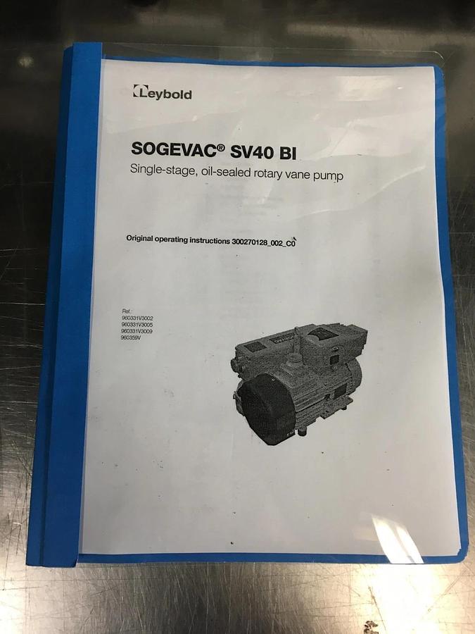 Used Leybold Sogevac SV40BI Rotary Vane Vacuum Pump SV 40/65 BIFC