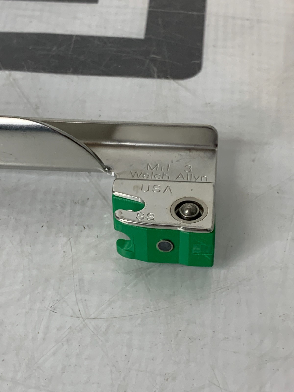 Used Welch Allyn 68063 Miller Mil 3 Fiber Optic Laryngoscope Fiber optic SS USA MADE