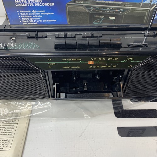 NEW Electro Brand 7403 Stereo AM FM Radio Cassette Recorder AC/DC Battery NIB