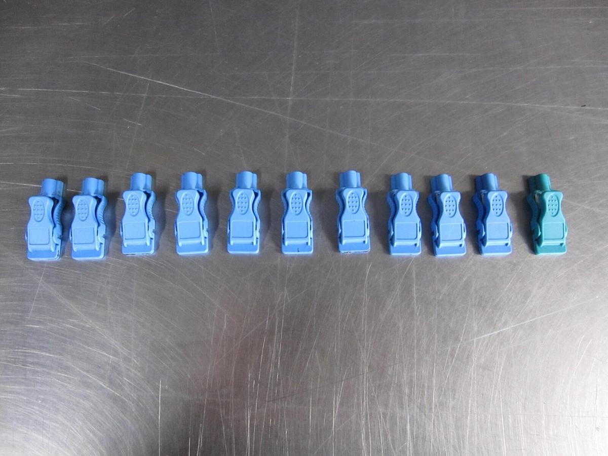 Used Lot of 11 Universal Resting ECG Electrode Adapter Clips Snapclip Banana Snap