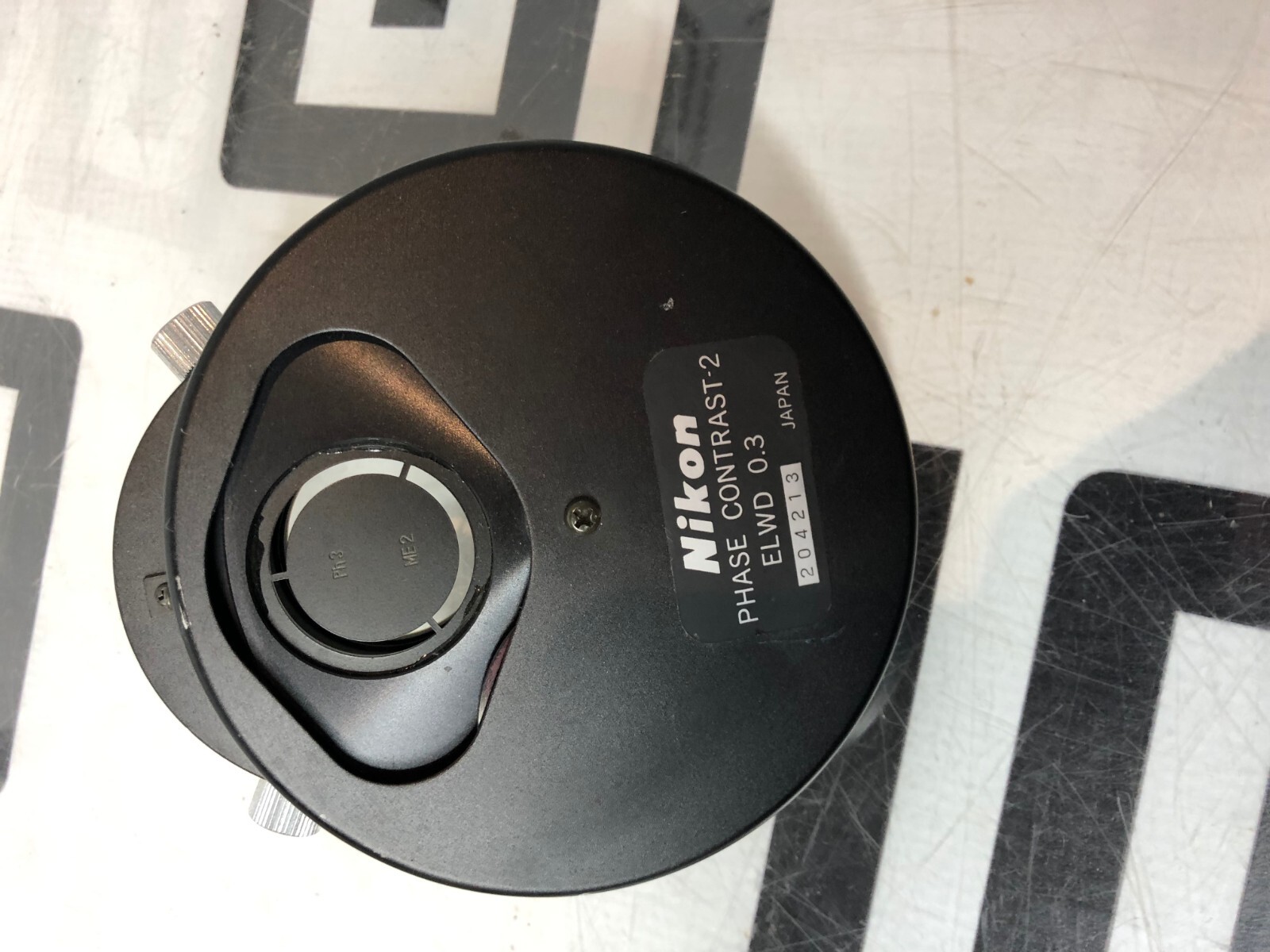 Used Nikon Phase Contrast 2 Condenser ELWD 0.3 & Lens for Diaphot Microscopes