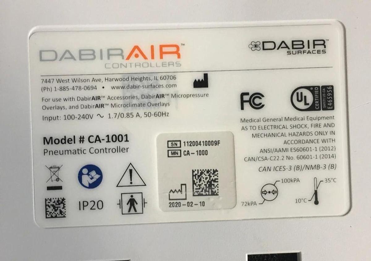 Used Dabir Surfaces CA-1001 Pnuematic Controller