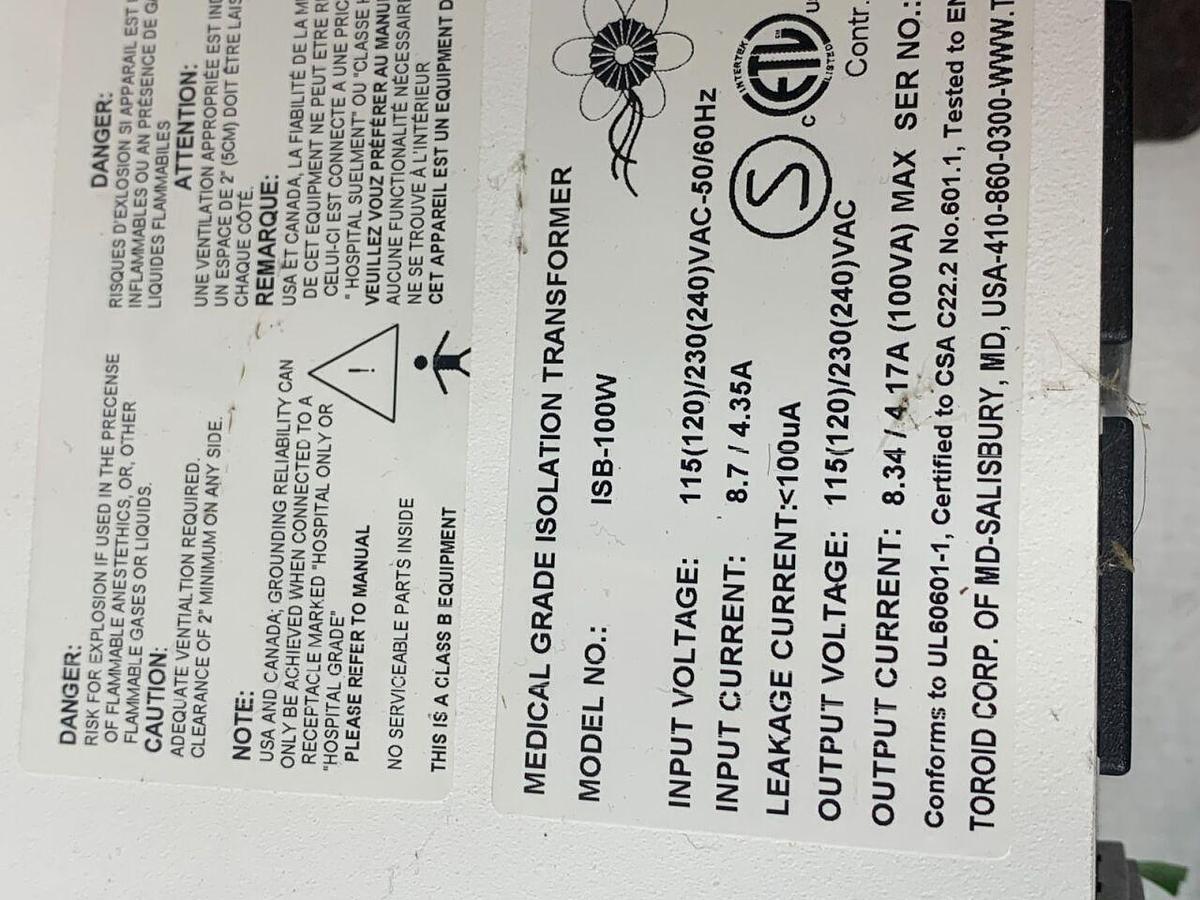 Used ISB-100W 1KW 1000VA Medical Grade Isolation Transformer