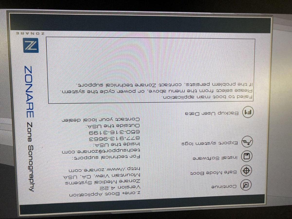 Used Zonare Portable Diagnostics Ultrasound Console System 820000