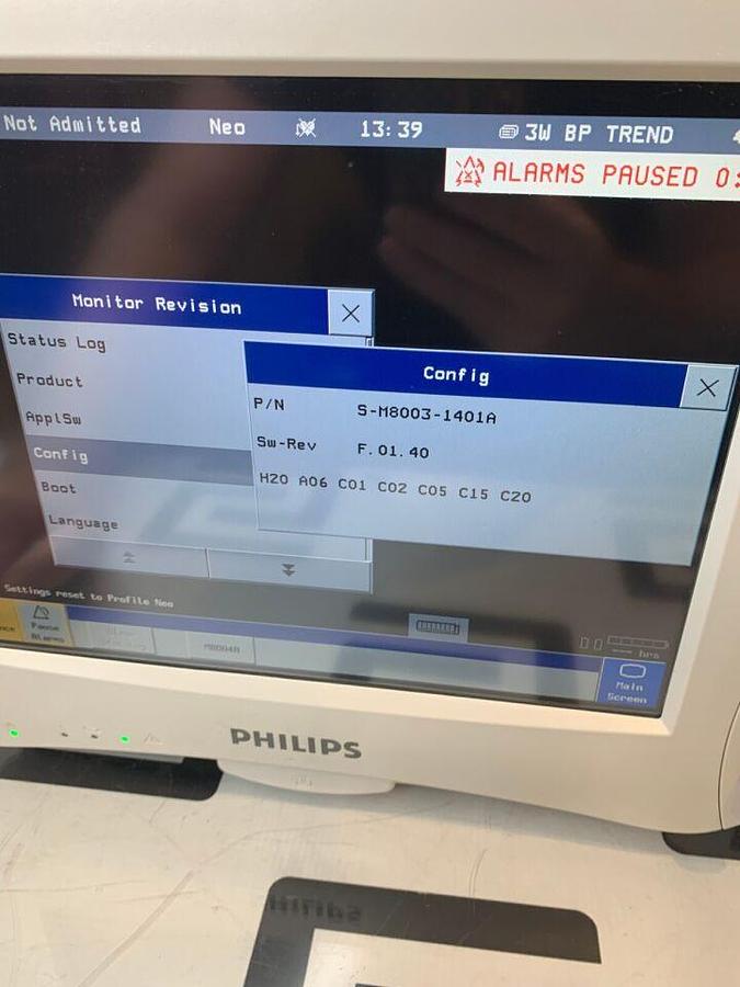 Used PHILIPS HEALTHCARE IntelliVue MP50 - M8004A Neonatal