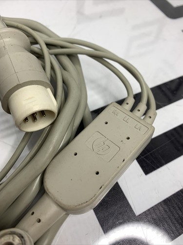 Used HP Philips M1733A One Piece ECG EKG Cable; 03 Leads, SNAP, AHA OEM